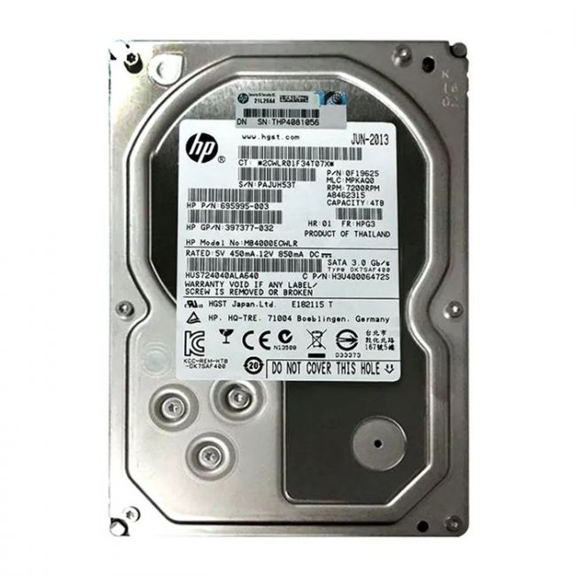 MB4000ECWLR HP 4TB 7.2K RPM 3Gb/s SATA 128MB Cache 3.5-Inch Hard Drive