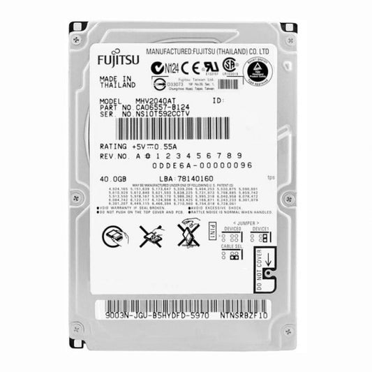 MHV2040AT Fujitsu Mobile 40GB 4.2K RPM ATA-100 2MB Cache 2.5-inch Internal Hard Drive
SKU: MHV2040AT
Weight: 3.00 lbs
Condition: Refurbished
40GB storage capacity designed for mobile applications
4,200 RPM spindle speed for energy-efficient performance
ATA-100 interface for reliable data transfer in laptops
2.5-inch form factor with 2MB cache for optimal performance