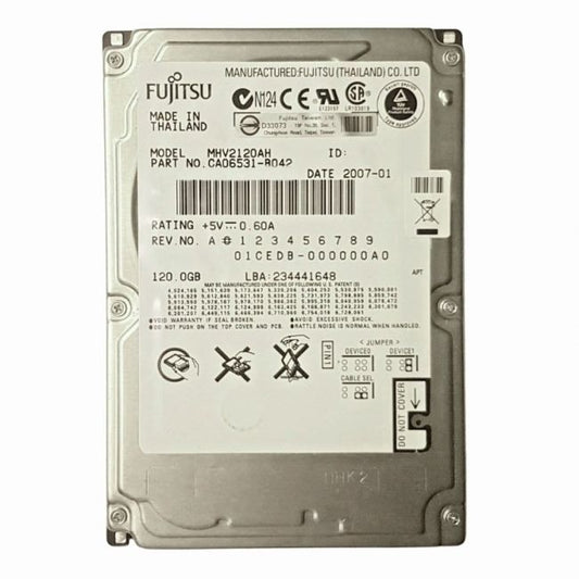 MHV2120AH Fujitsu Mobile 120GB 5.4K RPM ATA-100 8MB Cache 2.5-inch Internal Hard Drive
SKU: MHV2120AH
Weight: 3.00 lbs
Condition: Refurbished
120GB storage capacity ideal for mobile computing
5,400 RPM spindle speed for reliable everyday performance
ATA-100 interface for fast data transfer in mobile devices
2.5-inch form factor with 8MB cache for efficient data management