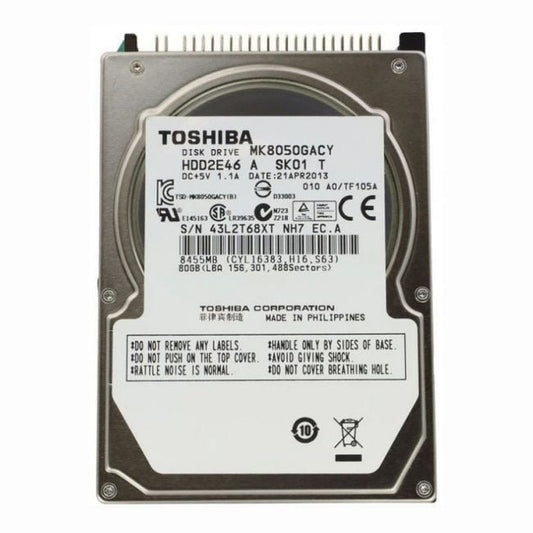 MK8050GACY Toshiba 80GB 4.2K RPM IDE Ultra ATA/100 8MB Cache 2.5-inch Hard Disk Drive
SKU: MK8050GACY
Weight: 3.00 lbs
Condition: Refurbished
80GB storage capacity for compact storage solutions
4,200 RPM spindle speed for basic data access
IDE Ultra ATA/100 (ATA-6) interface for legacy system compatibility
2.5-inch form factor with 8MB cache for reliable performance