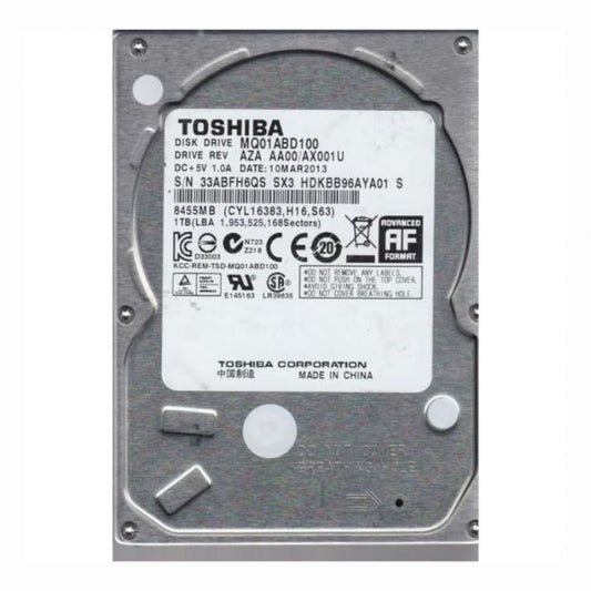 MQ01ABD100 Toshiba Mobile 1TB 5.4K RPM 3Gb/s SATA 512e 8MB Cache 2.5-inch Internal Hard Drive
SKU: MQ01ABD100
Weight: 3.00 lbs
Condition: Refurbished
1TB storage capacity for mobile and laptop use
5,400 RPM speed offers reliable performance for daily tasks
SATA 3Gbps interface ensures fast data transfer
2.5-inch form factor with 8MB cache for efficient data handlingMB Cache (512e) 2.5-inch Internal Hard Drive