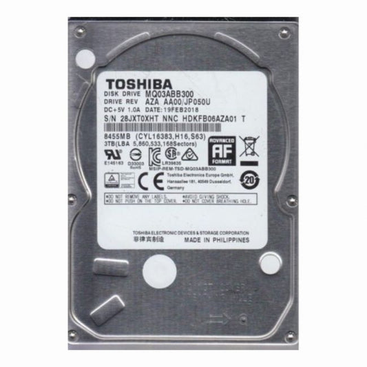 MQ03ABB300 Toshiba 3TB 5.4K RPM 6Gb/s SATA 512e 16MB Cache 2.5-inch Internal Hard Disk Drive
SKU: MQ03ABB300
Weight: 3.00 lbs
Condition: Refurbished
3TB 5,400 RPM SATA 6Gbps 2.5-inch internal hard drive
16MB cache optimized for external storage applications
Advanced Format (512e) for improved storage efficiency
Designed for reliable, low-power external storage solutions