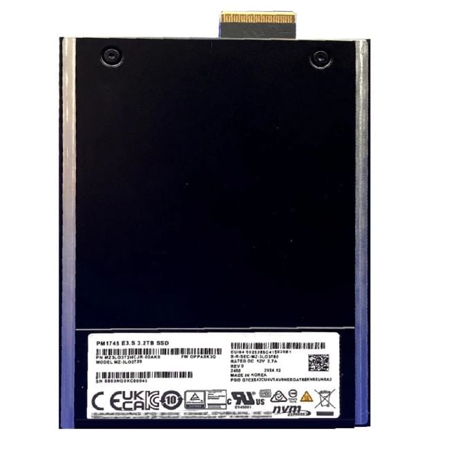MZ-3LO3T20 Samsung PM1745 3.2TB PCIe Gen 5.0 x4 NVMe E3.S Solid State Drive
SKU: MZ-3LO3T20
Weight: 3.00 lbs
Condition: Refurbished
3.2TB NVMe SSD with PCIe Gen 5.0 x4 interface
E3.S form factor designed for high-density servers
Samsung PM1745 series for enterprise-grade performance
Built for ultra-fast, consistent data access and reliability