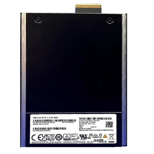 MZ-3LO3T20 Samsung PM1745 3.2TB PCIe Gen 5.0 x4 NVMe E3.S Solid State Drive
SKU: MZ-3LO3T20
Weight: 3.00 lbs
Condition: Refurbished
3.2TB NVMe SSD with PCIe Gen 5.0 x4 interface
E3.S form factor designed for high-density servers
Samsung PM1745 series for enterprise-grade performance
Built for ultra-fast, consistent data access and reliability