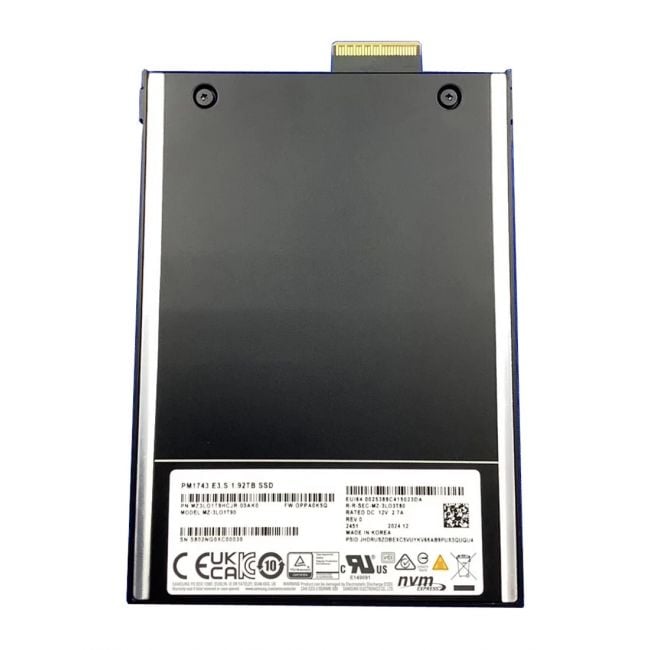 MZ3LO1T9HCJR-00AK0 Samsung PM1743 1.92TB PCIe Gen 5.0 x4 NVMe E3.S 2.5-inch Enterprise Solid State Drive
SKU: MZ3LO1T9HCJR-00AK0
Weight: 3.00 lbs
Condition: Refurbished
1.92TB capacity NVMe SSD with PCIe Gen 5.0 x4 interface
E3.S 2.5-inch form factor optimized for enterprise use
Samsung PM1743 controller delivering high performance
Designed for fast, reliable, and scalable storage solutions