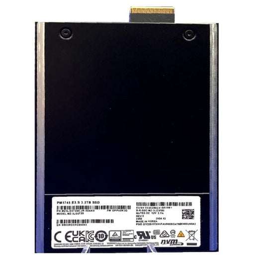 MZ3LO3T2HCJR-00AK0 Samsung PM1745 3.2TB PCIe Gen 5.0 x4 NVMe E3.S Solid State Drive
SKU: MZ3LO3T2HCJR-00AK0
Weight: 3.00 lbs
Condition: Refurbished
3.2TB capacity NVMe SSD with PCIe Gen 5.0 x4 interface
Advanced E3.S form factor for next-gen server deployments
Samsung PM1745 series built for enterprise-grade storage
High-speed and durable performance for data-intensive tasks