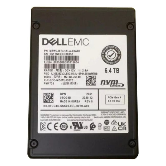 MZWLJ6T4HALA-00AD7 Samsung PM1735 6.4TB PCIe 4.0 x8 NVMe 2.5-inch Internal Solid State Drive
SKU: MZWLJ6T4HALA-00AD7
Weight: 3.00 lbs
Condition: Refurbished
6.4TB capacity designed for enterprise-class high-performance storage
PCIe 4.0 x8 NVMe interface delivers extreme data transfer speeds
Built with Samsungs advanced V-NAND for superior endurance and reliability
2.5-inch U.2 form factor ideal for high-density server deployment
