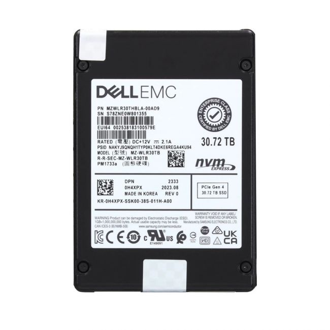 MZWLR30THBLA-00AD9 Samsung PM1733A 30.72TB PCIe Gen 4.0 x4 NVMe Read Intensive 2.5-inch Solid State Drive DELL OEM
SKU: MZWLR30THBLA-00AD9
Weight: 3.00 lbs
Condition: Refurbished
Massive 30.72TB capacity for extensive data storage
PCIe Gen 4.0 x4 NVMe interface delivering ultra-fast data transfer
Read-intensive design optimized for high read workloads
2.5-inch form factor tailored for enterprise storage systems