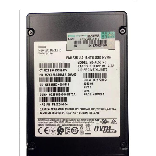 MZXL56T4HALA-00AH3 Samsung PM1735 6.4TB PCIe Gen 4.0 x8 NVMe Mixed Use 2.5-inch Solid State Drive HPE OEM
SKU: MZXL56T4HALA-00AH3
Weight: 3.00 lbs
Condition: Refurbished
6.4TB capacity designed for mixed-use workloads
PCIe Gen 4.0 x8 NVMe interface for ultra-fast data transfer
2.5-inch form factor suitable for enterprise storage systems
High endurance and reliability for demanding applications