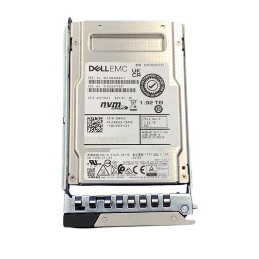 NNVX0 Dell 1.92TB PCIe Gen 4.0 x4 NVMe Read Intensive 2.5-inch Solid State Drive
SKU: NNVX0
Weight: 3.00 lbs
Condition: Refurbished
1.92TB capacity for large-scale data storage
PCIe Gen 4.0 x4 NVMe interface for ultra-fast data transfer
Read-intensive design optimized for frequent read workloads
2.5-inch form factor fits enterprise storage systems