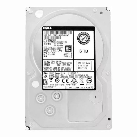 PYM8J Dell 6TB 7.2K RPM 12Gb/s SAS 128MB Cache 3.5-inch Internal Hard Disk Drive
SKU: PYM8J
Weight: 3.00 lbs
Condition: Refurbished
128MB cache for enhanced data throughput
Designed for Dell PowerEdge servers and enterprise storage solutions
Hot-swap capability for seamless maintenance and upgrades
