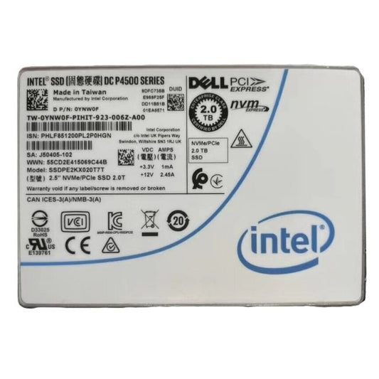 SSDPE2KX020T7T Intel 2TB DC P4500 PCIe 3.1 x4 NVMe 2.5-inch Solid State Drive Dell OEM
SKU: SSDPE2KX020T7T
Weight: 3.00 lbs
Condition: Refurbished
2TB capacity for high-performance enterprise storage
PCIe 3.1 x4 NVMe interface delivering ultra-fast data transfer speeds
2.5-inch form factor optimized for dense server and storage arrays
Designed for demanding data center workloads with high endurance