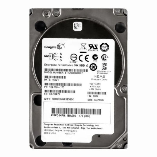 ST1200MM007 Seagate Enterprise Performance 10K HDD v7 1.2TB 10K RPM 6Gb/s SAS 512n 64MB Cache 2.5-Inch Hard Disk Drive