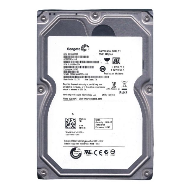 ST31500341AS Seagate Barracuda 7200.11 1.5TB 7200RPM SATA 3GB/s 32MB Cache 3.5-inch Hard Drive
SKU: ST31500341AS
Weight: 3.00 lbs
Condition: Refurbished
✔ 1.5TB capacity with 7200 RPM speed for fast performance
✔ 32MB cache and SATA 3.0Gb/s interface for reliable data transfer
✔ 3.5" form factor, designed for both desktop and external storage solutions
