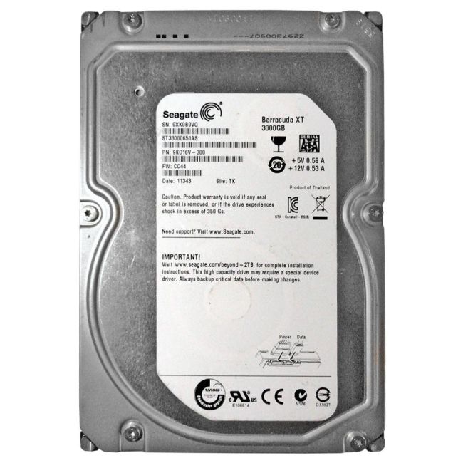 ST33000651AS Seagate Barracuda XT 3TB 7200RPM SATA 6GB/s 64MB Cache 3.5-inch Hard Drive
SKU: ST33000651AS
Weight: 3.00 lbs
Condition: Refurbished
High-capacity 3TB hard drive with 7,200 RPM rotational speed
SATA 6Gb/s interface for fast data transfer rates
64MB cache enhances performance for demanding applications
3.5-inch form factor suitable for desktops and workstations