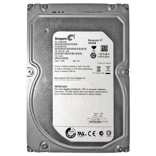 ST33000651AS Seagate Barracuda XT 3TB 7200RPM SATA 6GB/s 64MB Cache 3.5-inch Hard Drive
SKU: ST33000651AS
Weight: 3.00 lbs
Condition: Refurbished
High-capacity 3TB hard drive with 7,200 RPM rotational speed
SATA 6Gb/s interface for fast data transfer rates
64MB cache enhances performance for demanding applications
3.5-inch form factor suitable for desktops and workstations