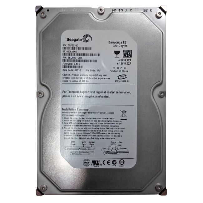 ST3320620NS Seagate Barracuda ES 320GB 7200RPM SATA 3Gbps 16MB Cache 3.5-inch Hard Drive
SKU: ST3320620NS
Weight: 3.00 lbs
Condition: Refurbished
✔ 320GB capacity with 7200 RPM speed for reliable performance
✔ 16MB cache and SATA 3Gbps interface for efficient data transfer
✔ 3.5" form factor, optimized for both desktop and server environments