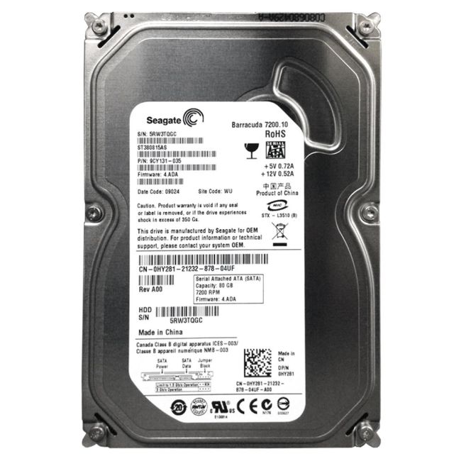 ST380815AS Seagate Barracuda 7200.1 80GB 7200RPM SATA 3Gbps 8MB Cache 3.5-inch Internal Hard Drive
SKU: ST380815AS
Weight: 3.00 lbs
Condition: Refurbished
✔ 80GB storage capacity for essential data
✔ 7200 RPM speed and SATA 3Gbps interface for efficient performance
✔ 3.5-inch form factor with 8MB cache, ideal for desktops
