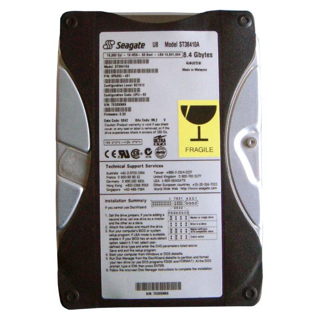 ST38410A Seagate U8 8.4GB 5400RPM ATA-66 512KB Cache 3.5-inch Internal Hard Disk Drive
SKU: ST38410A
Weight: 3.00 lbs
Condition: Refurbished