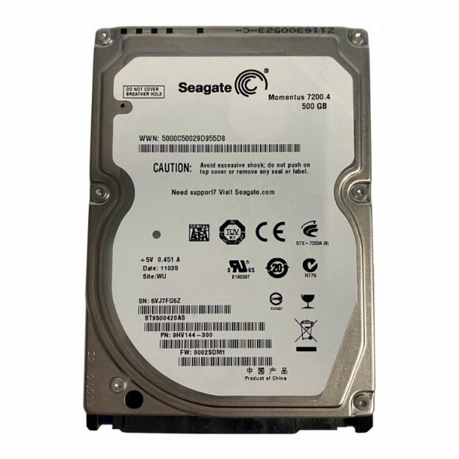 ST9500420AS Seagate Momentus 7200.4 500GB 7.2K RPM 3Gb/s SATA 512n 16MB Cache 2.5-Inch Hard Disk Drive
SKU: ST9500420AS0
Weight: 3.00 lbs
Condition: Refurbished
500GB storage capacity for reliable laptop or portable storage
7,200 RPM spindle speed for fast data access
3Gb/s SATA interface with 16MB cache for enhanced performance
Compact 2.5-inch form factor ideal for laptops and portable drives