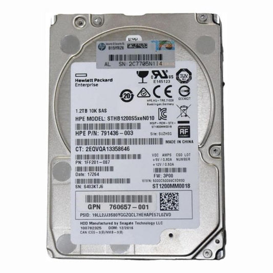 STHB1200S5xeN010 HPE 1.2TB 10K RPM SAS 6Gb/s 128MB Cache 2.5-inch SFF Hard Drive for 3PAR StoreServ 7000/8000/20000
SKU: STHB1200S5xeN010
Weight: 3.00 lbs
Condition: Refurbished
1.2TB storage capacity designed for enterprise-level workloads
10,000 RPM spindle speed for fast data access and reduced latency
SAS 6Gb/s interface delivers high-speed data transfer performance
2.5-inch Small Form Factor compatible with HPE 3PAR StoreServ systems