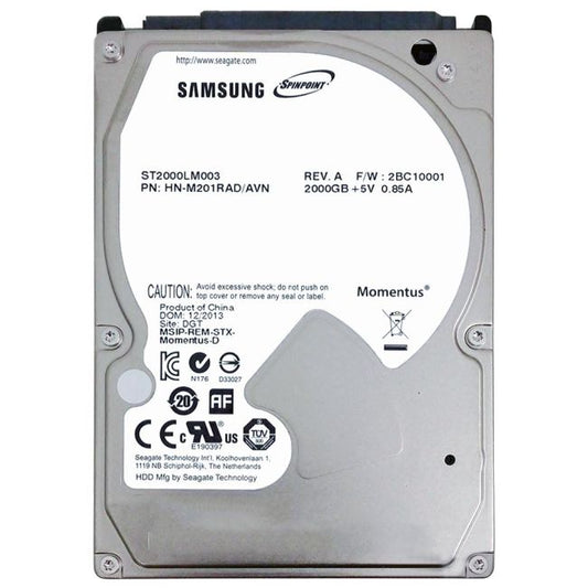 Seagate ST2000LM003 Spinpoint M9T 2TB 5400RPM SATA 6Gb/s 32MB Cache 2.5-Inch Hard Drive
SKU: ST2000LM003
Weight: 3.00 lbs
Condition: Refurbished
✔ 2TB capacity with 5400 RPM speed for efficient performance
✔ 32MB cache and SATA 6Gb/s interface for fast data transfers
✔ 2.5-inch form factor, ideal for portable and compact devices