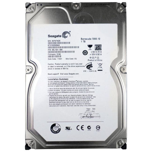 Seagate ST31000528AS DiamondMax 23 1TB 7200RPM SATA 3Gbps 32MB Cache 3.5-Inch Internal Hard Drive
SKU: ST31000528AS
Weight: 3.00 lbs
Condition: Refurbished
✔ 1TB capacity with 7200 RPM speed for efficient performance
✔ 32MB cache and SATA 3Gbps interface for reliable data transfers
✔ 3.5" form factor, designed for desktop systems and applications