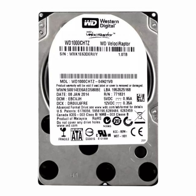 WD1000CHTZ-04N21V0 Western Digital VelociRaptor 1TB 10K RPM 6Gb/s SATA 64MB Cache 2.5-Inch Hard Disk Drive
