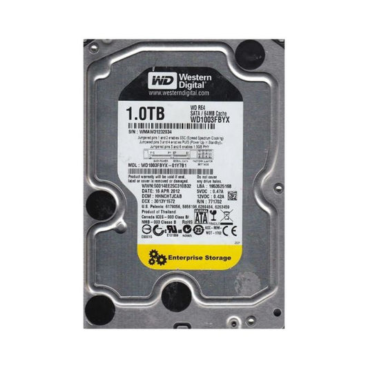 WD1003FBYX-01Y7B1 Western Digital RE4 1TB 7200RPM SATA 3.0 Gbps 3.5 64MB Cache Hard Drive
SKU: WD1003FBYX-01Y7B1
Weight: 3.00 lbs
Condition: Refurbished
✔ 1TB capacity with 7200 RPM speed for reliable performance
✔ 64MB cache and SATA 3.0Gbps interface for fast data transfers
✔ 3.5" form factor, ideal for desktop and enterprise environments
