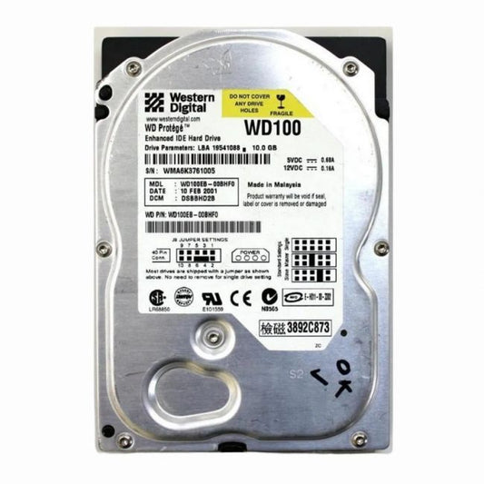 WD100EB-00BHF0 Western Digital Protege 10GB 5.4K RPM ATA-100 2MB Cache 3.5-Inch Hard Disk Drive
SKU: WD100EB-00BHF0
Weight: 3.00 lbs
Condition: Refurbished
10GB storage capacity for basic desktop applications
5,400 RPM spindle speed for moderate data access
ATA-100 interface for compatibility with older systems
2MB cache for efficient data handling and retrieval