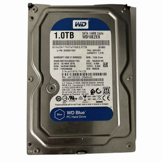 WD10EZEX-08WN4A0 Western Digital Blue 1TB 7.2K RPM 6Gb/s SATA 64MB Cache 3.5-Inch Hard Disk Drive
SKU: WD10EZEX-08WN4A0
Weight: 3.00 lbs
Condition: Refurbished
1TB storage capacity ideal for high-performance desktop systems
7,200 RPM speed for fast data access and reliability
64MB cache for optimized read and write operations
3.5-inch form factor with 6Gb/s SATA interface for seamless