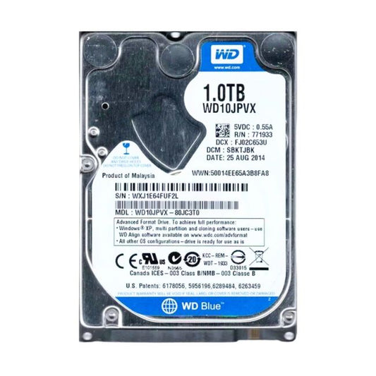 WD10JPVX-80JC3T0 Western Digital Blue 1TB 5.4K RPM SATA 6GB/s 8MB Cache 2.5 Inch Hard Drive
SKU: WD10JPVX-80JC3T0
Weight: 3.00 lbs
Condition: Refurbished
✔ 1TB storage capacity with 5400 RPM for dependable everyday performance
✔ SATA 6Gb/s interface and 8MB cache for smooth data handling
✔ Compact 2.5-inch form factor, perfect for laptops and compact systems