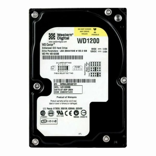 WD1200BB Western Digital Caviar 120GB 7.2K RPM EIDE 512n 2MB Cache 3.5-Inch Hard Disk Drive
SKU: WD1200BB
Weight: 3.00 lbs
Condition: Refurbished
120GB storage capacity for everyday desktop use
7,200 RPM rotational speed for quick data access
EIDE 512n interface for compatibility with older systems
2MB cache for improved performance and faster data retrieval