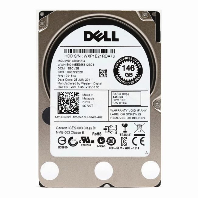 WD1460BKFG Western Digital S25 146GB 10K RPM 6Gb/s SAS 512e 16MB Cache 2.5-Inch Hard Disk Drive