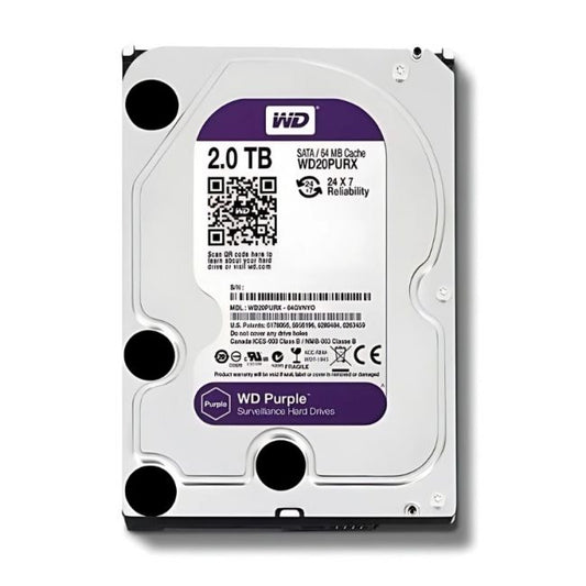WD20PURX-64PFUY0 Western Digital Purple Surveillance 2TB 5400RPM SATA 6Gbps 64MB Cache 3.5-Inch Hard Drive
SKU: WD20PURX-64PFUY0
Weight: 3.00 lbs
Condition: Refurbished
✔ 2TB capacity optimized for surveillance systems
✔ 5400 RPM and SATA 6Gbps interface for 24/7 performance
✔ AllFrame technology reduces frame loss and improves video quality