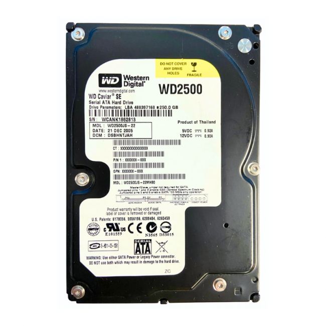 WD2500JS-22NCB1 Western Digital Caviar Blue 250GB 7.2K RPM SATA 3GB/s 8MB Cache 3.5-Inch Hard Drive
SKU: WD2500JS-22NCB1
Weight: 1.32 lbs
Condition: Refurbished
✔ 250GB capacity with a 7,200 RPM spindle speed for efficient performance
✔ SATA 3GB/s interface for reliable data transfer
✔ 8MB cache enhances data retrieval speeds