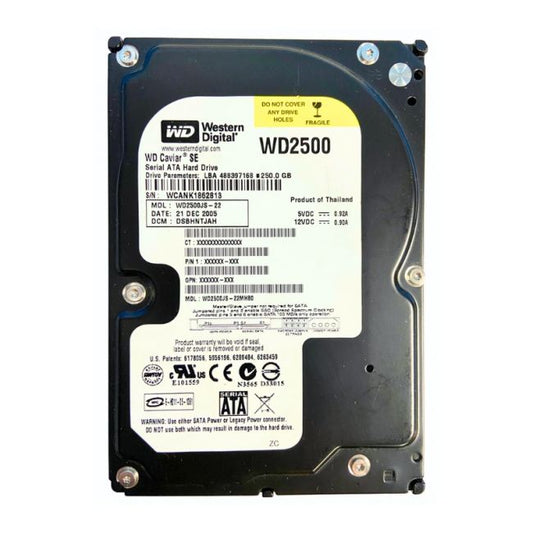 WD2500JS-22NCB1 Western Digital Caviar Blue 250GB 7.2K RPM SATA 3GB/s 8MB Cache 3.5-Inch Hard Drive
SKU: WD2500JS-22NCB1
Weight: 1.32 lbs
Condition: Refurbished
✔ 250GB capacity with a 7,200 RPM spindle speed for efficient performance
✔ SATA 3GB/s interface for reliable data transfer
✔ 8MB cache enhances data retrieval speeds