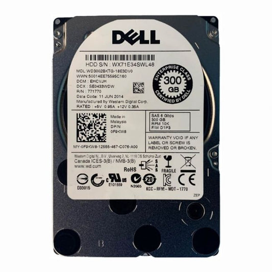 WD3002BKTG-18E3DV0 Western Digital 300GB 10K RPM 6Gb/s SAS 512n 32MB Cache 2.5-Inch Hard Disk Drive
SKU: WD3002BKTG-18E3DV0
Weight: 3.00 lbs
Condition: Refurbished
300GB storage capacity for high-performance applications
10,000 RPM spindle speed for fast data access
6Gb/s SAS interface for rapid data transfers
32MB cache for enhanced performance in demanding environments
