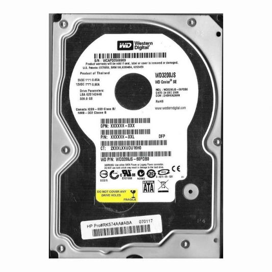 WD3200JS-60PDB0 Western Digital Caviar SE 320GB 7.2K RPM 3Gb/s SATA 512n 8MB Cache 3.5-Inch Hard Disk Drive
SKU: WD3200JS-60PDB0
Weight: 3.00 lbs
Condition: Refurbished
320GB storage capacity for reliable desktop storage
7,200 RPM spindle speed for efficient data access
3Gb/s SATA interface with 512n formatting for fast transfer rates
8MB cache enhances read/write speeds and system responsiveness