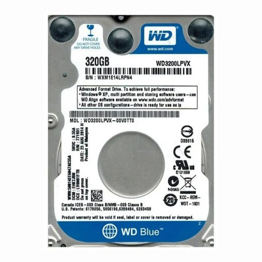 WD3200LPVX-00V0TT0 Western Digital Blue 320GB 5.4K RPM 6Gb/s SATA 512n 8MB Cache 2.5-Inch Hard Disk Drive
SKU: WD3200LPVX-00V0TT0
Weight: 3.00 lbs
Condition: Refurbished
320GB storage capacity ideal for laptops and compact systems
5,400 RPM spindle speed for smooth everyday performance
6Gb/s SATA interface for fast data transfers
2.5-inch form factor with 8MB cache for efficient data access