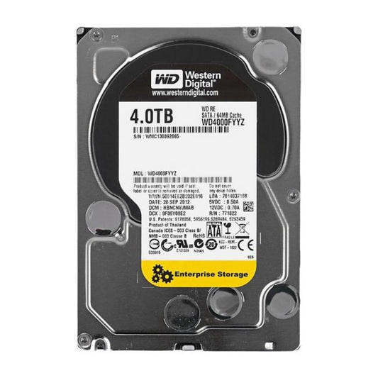 WD4000FYYZ Western Digital RE 4TB 7.2K RPM SATA 6.0 Gbps 64MB Cache 3.5 Inch Hard Drive
SKU: WD4000FYYZ
Weight: 3.00 lbs
Condition: Refurbished
✔ 4TB storage capacity with 7200 RPM for fast performance
✔ 64MB cache and SATA 6.0 Gbps interface for seamless data transfer
✔ 3.5" form factor with enterprise-grade reliability and durability