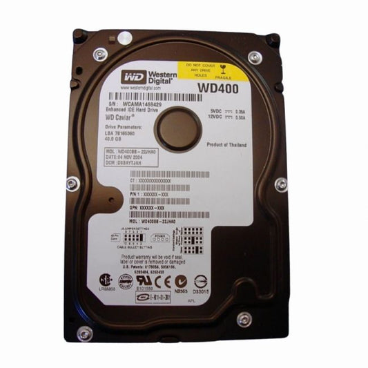WD400BB-22JHA0 Western Digital Caviar 40GB 7.2K RPM Ultra ATA/100 2MB Cache 3.5-Inch Hard Disk Drive
SKU: WD400BB-22JHA0
Weight: 3.00 lbs
Condition: Refurbished
40GB storage capacity ideal for basic desktop applications
7,200 RPM spindle speed for quick data retrieval
Ultra ATA/100 interface for enhanced data transfer rates
2MB cache to improve data access performance
