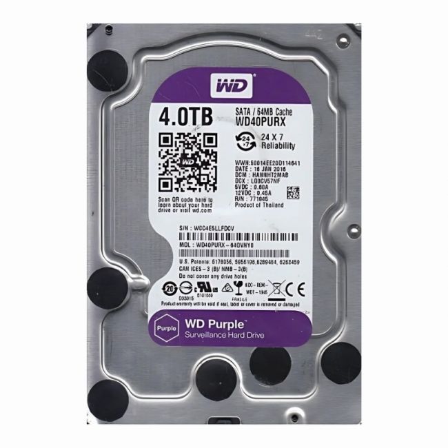 WD40PURX-64GVNY0 Western Digital Purple 4TB 5.4K RPM 6Gb/s SATA 64MB Cache 3.5-Inch Surveillance Hard Drive
SKU: WD40PURX-64GVNY0
Weight: 3.00 lbs
Condition: Refurbished
4TB storage capacity designed for surveillance systems
5,400 RPM spindle speed optimized for 24/7 video recording
6Gb/s SATA interface with 64MB cache for improved data transfer
3.5-inch form factor for easy integration into standard surveillance