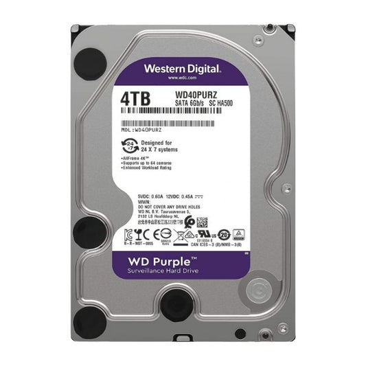 WD40PURZ Western Digital Purple Surveillance 4TB 5400RPM SATA 6Gbps 64MB Cache 3.5-inch Hard Drive
SKU: WD40PURZ
Weight: 3.00 lbs
Condition: Refurbished
✔ 4TB capacity designed for 24/7 surveillance recording
✔ 5400 RPM with SATA 6Gbps interface for smooth video playback
✔ Built for reliability with allFrame technology and 64MB cache for optimal performance