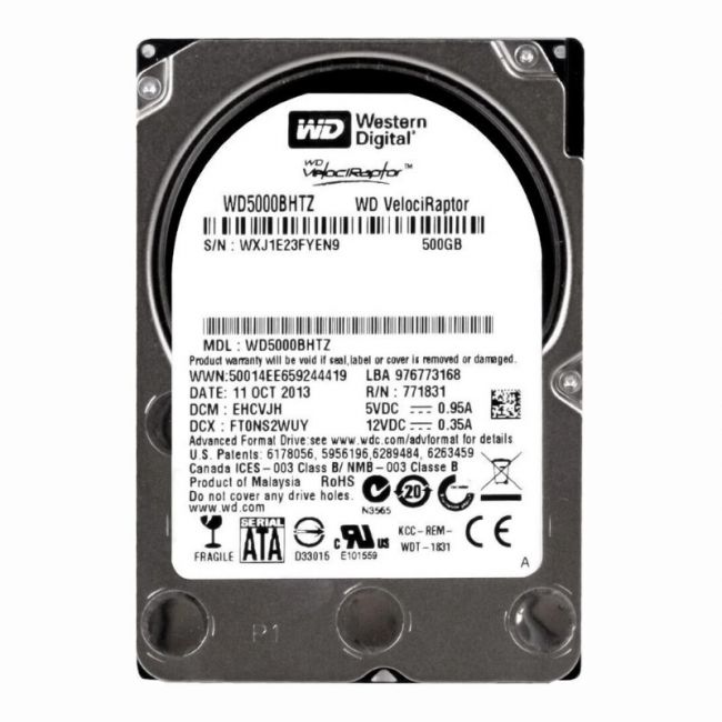 WD5000BHTZ Western Digital VelociRaptor 500GB 10K RPM 6Gb/s SATA 64MB Cache 2.5-Inch Hard Disk Drive
SKU: WD5000BHTZ
Weight: 3.00 lbs
Condition: Refurbished
500GB storage capacity designed for high-performance computing
10,000 RPM spindle speed for ultra-fast data access
SATA 6Gb/s interface with 64MB cache for improved throughput
Compact 2.5-inch form factor with enterprise-class durability