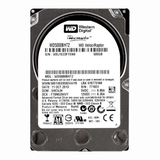 WD5000BHTZ Western Digital VelociRaptor 500GB 10K RPM 6Gb/s SATA 64MB Cache 2.5-Inch Hard Disk Drive
SKU: WD5000BHTZ
Weight: 3.00 lbs
Condition: Refurbished
500GB storage capacity designed for high-performance computing
10,000 RPM spindle speed for ultra-fast data access
SATA 6Gb/s interface with 64MB cache for improved throughput
Compact 2.5-inch form factor with enterprise-class durability
