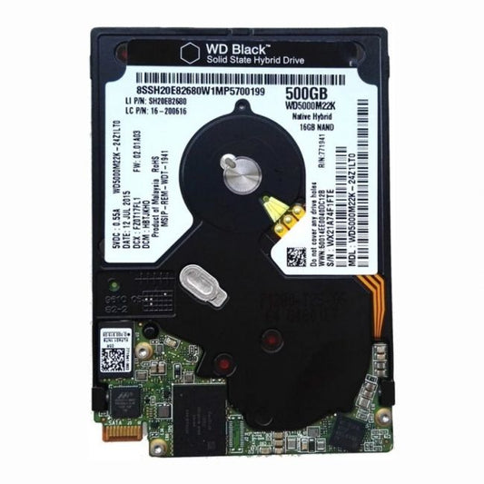 WD5000M22K Western Digital Black UltraSlim 500GB 5.4K RPM 6Gb/s SATA 16GB NAND Flash 2.5-Inch Hybrid Hard Drive
SKU: WD5000M22K
Weight: 3.00 lbs
Condition: Refurbished
500GB hybrid storage combining traditional HDD with NAND flash
5,400 RPM rotational speed offering reliable access to data
16GB NAND flash cache to boost performance for frequently accessed files
2.5-inch UltraSlim form factor ideal for laptops and thin devices