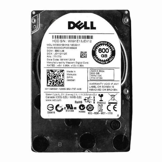 WD6001BKHG-18D22V1 Western Digital Xe 600GB 10K RPM 6Gb/s SAS 2.5-Inch Hard Disk Drive
SKU: WD6001BKHG-18D22V1
Weight: 3.00 lbs
Condition: Refurbished
600GB storage capacity for enterprise-class workloads
10,000 RPM spindle speed for enhanced performance
6Gb/s SAS interface for high-speed data transfer
2.5-inch form factor designed for space-efficient server storage