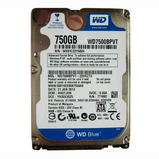 WD7500BPVT Western Digital Scorpio Blue 750GB 5.4K RPM SATA II 8MB Cache 2.5-Inch Hard Disk Drive
SKU: WD7500BPVT
Weight: 3.00 lbs
Condition: Refurbished
750GB storage capacity for ample data storage
5,400 RPM speed for quiet and energy-efficient operation
SATA II interface for compatibility with most laptops and desktops
2.5-inch form factor ideal for portable storage devices