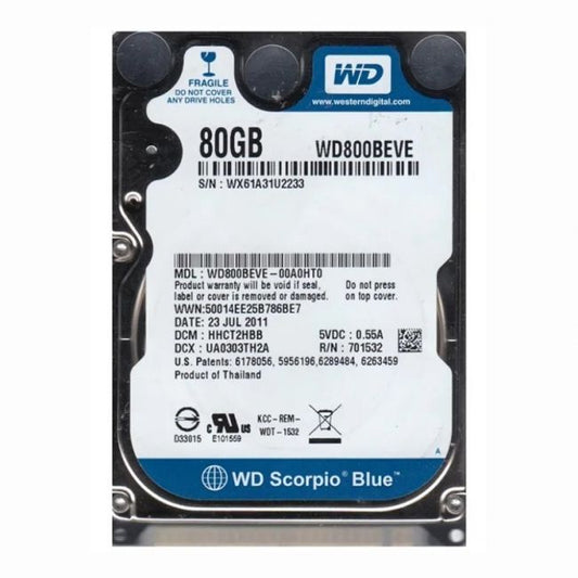 WD800BEVE-00A0HT0 Western Digital Scorpio Blue 80GB 5.4K RPM ATA-100 8MB Cache 2.5-Inch Hard Disk Drive
SKU: WD800BEVE-00A0HT0
Weight: 3.00 lbs
Condition: Refurbished
80GB storage capacity for portable computing and laptops
5,400 RPM speed for quiet and efficient operation
ATA-100 interface for reliable data transfer in older systems
2.5-inch form factor for compact and space-saving designs